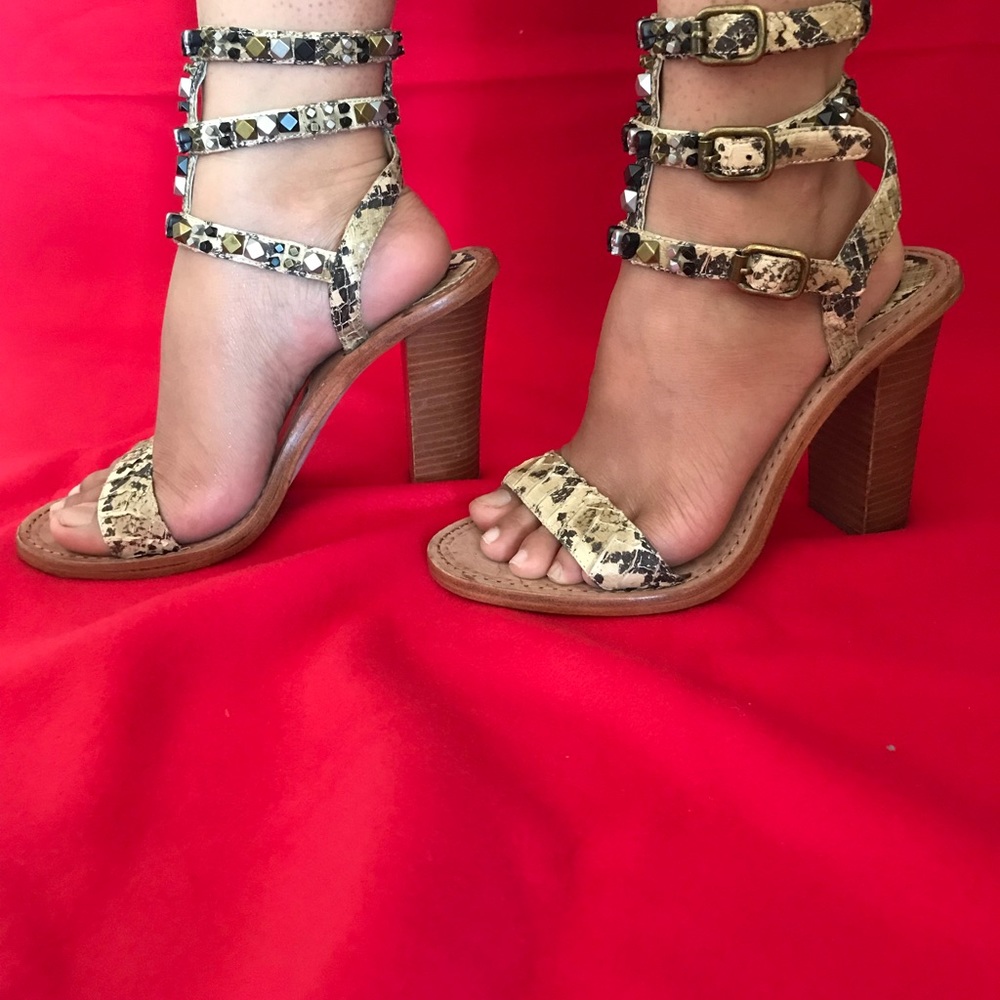 ASH leather sole Heels snake skin